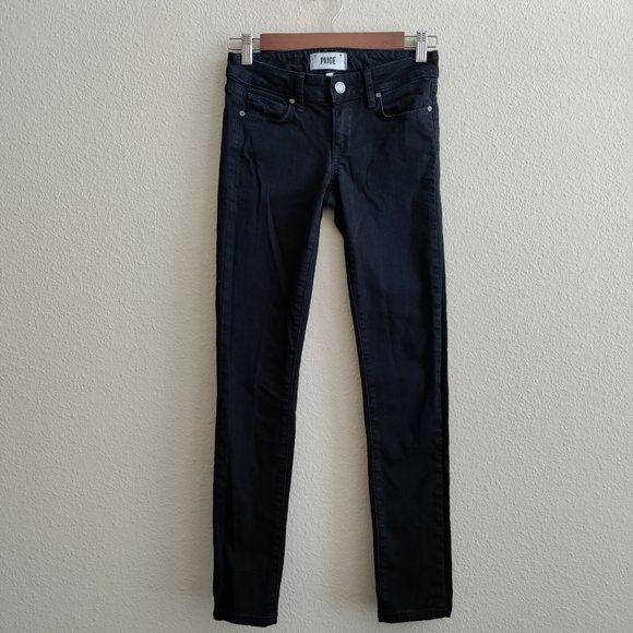 PAIGE Skyline Skinny Jeans in Black Ink Size 23 - Picture 2 of 14